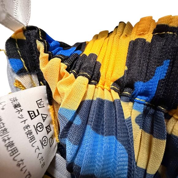 Issey Miyake IM02KN782 Pleated Leopard Skirt Yellow Blue Size 1 - Picture 12 of 12